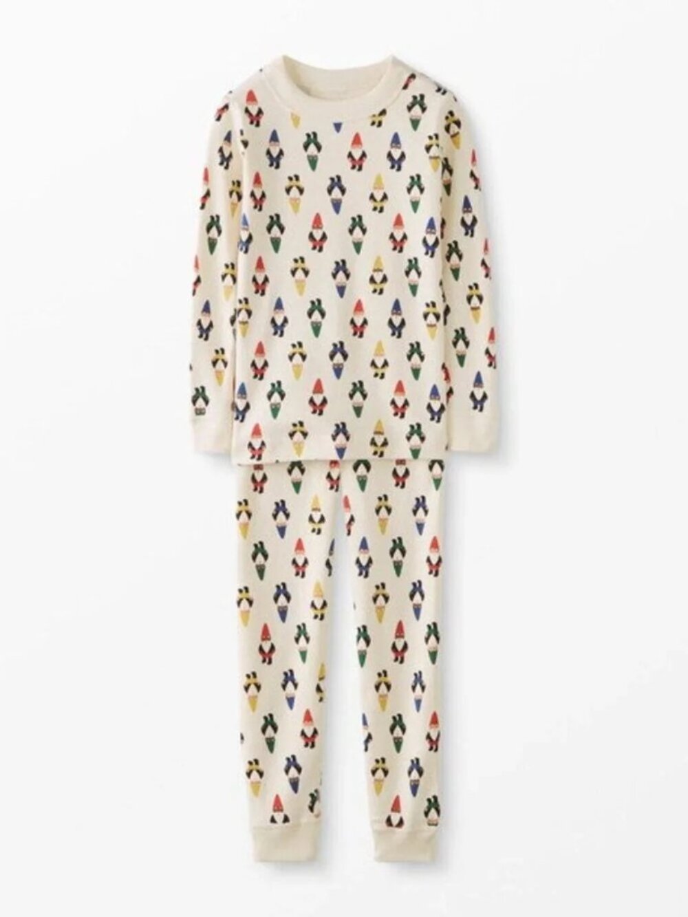 Hanna Andersson Long John Pajama Set in Rainbow Gnomes Size 10